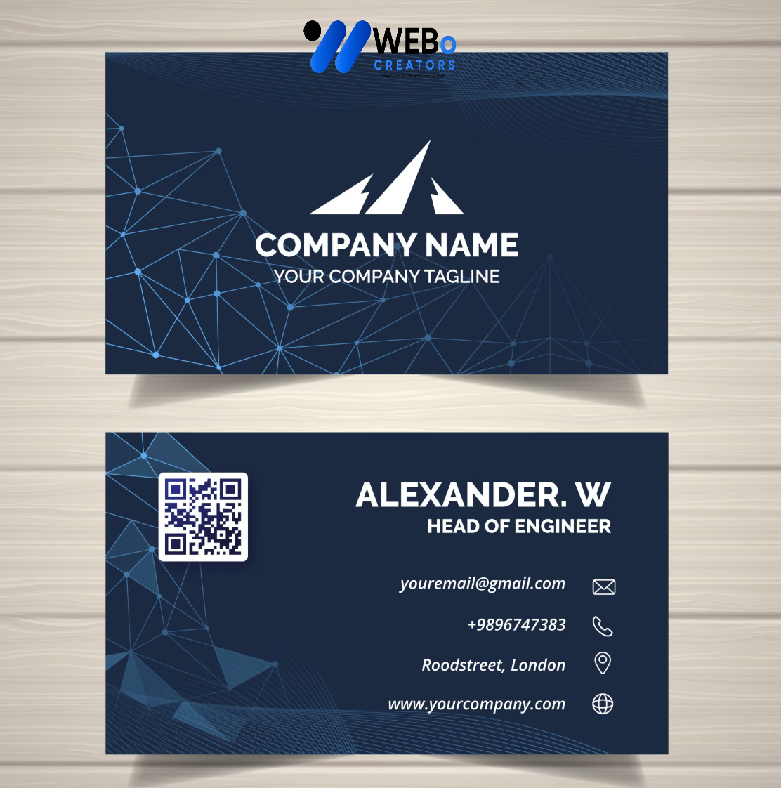 Elegant Professional Business card design with golden stripes Agency in California